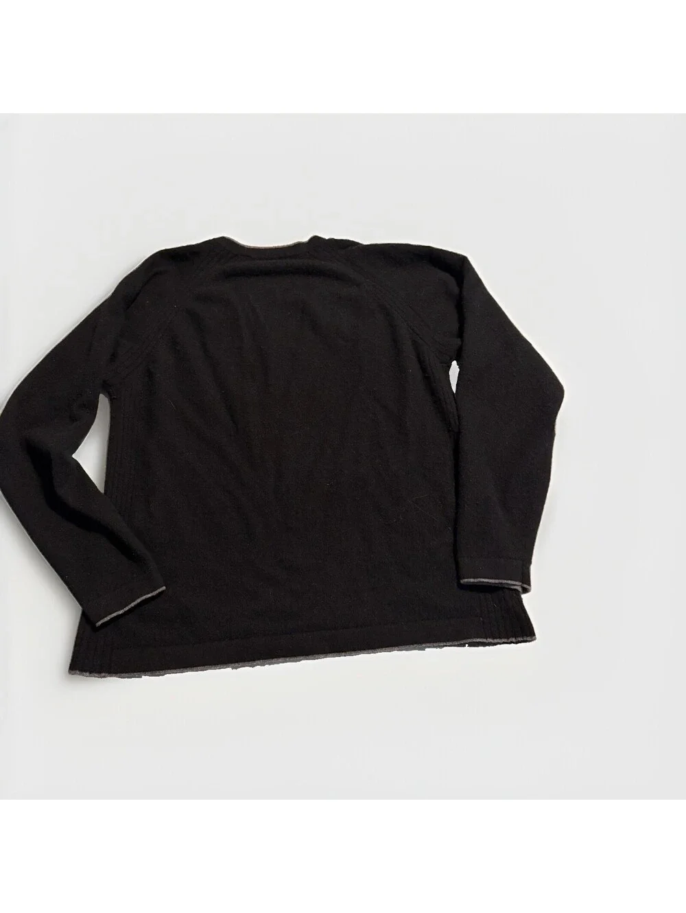 Giasone Mens Black Cashmere Classic Knit V-Neck Pullover Sweater Size XL